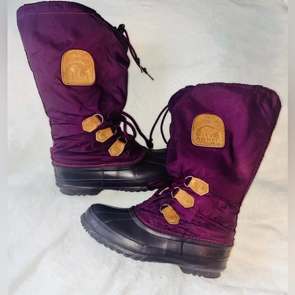 SOREL Freesyle Winter Lined Boots Purple Sz 7 - Picture 2 of 11